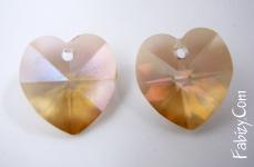 10грн(2шт) Подвеска-сердечко  хрустальная Preciosa   heart Сrystal Сlarite 14mm 