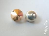 22грн(2шт) Пуговицы с кристаллами иволи Swarovski(Сваровски) 8mm(ss39)  Crystal Rose Gold S39CRG+ 8141-1346s. в серебряной гальванике