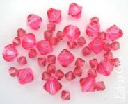 Нова ціна! 100грн (45шт) Набор кришталевих намистин Preciosa ( 10mm Crystal Pink Candy=15, 6mm Indian Pink =30) MIX4. Стара ціна 140гривень