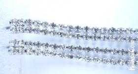 250грн Серьги-пуссеты Кристалл в серебряной гальванике длинные  7420638-S00 . Длина 118мм