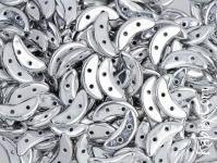 21грн(15шт) бусины чешские стеклянные CzechMates Crescent 3х10мм Silver,серебристые