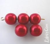 40грн (20шт) Бусины жемчуг хрустальные Preciosa 6мм красные Nacre Pearls MAXIMA RED (79500)