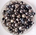 Нова ціна! 150грн(100г) Набор чеських перлів 4-12мм сірий  Mix  70448. Стара ціна 169гривень