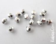 40грн (100шт) Бусины чешские граненые круглые  серебристые 4мм Crystal Labrador Full 00030-27000 