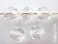 15грн(6шт) намистини чеські скляні грановані  10mm кристал