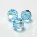 20грн(20шт) Намистини круглі кришталеві MC round beads Preciosa 3mm AQUA BOHEMICA AB