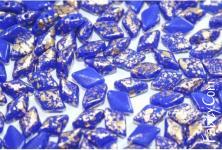 27грн(10шт) Намистини чеські скляні Matubo gemduo 5x8mm   GOLD SPLASH OPAQUE BLUE 33050 94401  НЕМАЄ