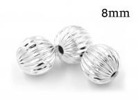 NEW! 65грн (шт) Намистини рифлені срібло 925l діаметр 8mm відп. KR 08 . Ag925