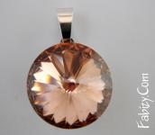 55грн Кулон-подвеска c   риволи 18mm Preciosa  Crystal  Apricot  гальваника-платина  KOT 1122-18-p , HP193-8-p . Размеры 26х18мм N3