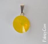 55грн(шт) Кулон  - подвеска с риволи 12mm Swarovski  Yellow opal,KOT 1122-12s  slp 1206  Гальваника-серебро. Размеры 21х12мм  N31