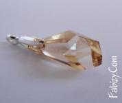 90грн (шт) Подвеска-кулон хрустальная Swarovski  6015 Crystal gold shadow  17mm с держателем HP08s . Размеры 24х9мм. Гальваника- серебро №45 