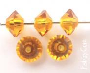 80грн(200шт) Намистини  кришталеві Preciosa spacer 4x6mm Topaz 2 сорт 45149301