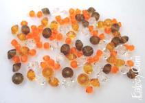 95грн (110шт) Набор кришталевих намистин  Preciosa ( 4mm Sun=50, 4x6 Smoke Topaz=20, Topaz=20, Crystal=20) MIX 9