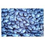 27грн(10шт) Намистини чеські скляні  Mobyduo 3x8mm  02010 25434 Alabaster Metallic Sea Blue НЕМАЄ