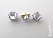 20грн(10шт) Стрази 12гранні пришивні Preciosa в цапах ss16( 3,8-4,0 мм) Alexandrite LID  срібло 1554s
