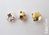 Нова ціна! 30грн(5шт) Шатони Maxima Preciosa ss26(5,61-5,68mm) Crystal Aurum в цапах французьких  срібло  8141-2708s  Стара ціна 40гривень