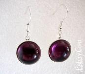 180грн(пара) Серьги Amethyst с кабошонами стеклянными Preciosa  № 109 Гальваника серебро. длина 36мм НЕМАЄ