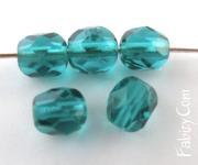 46грн(36шт)  намистини чеські скляні грановані  6мм  Blue zircon 60220 FP6-