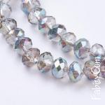 18грн(10шт)  намистини чеські скляні грановані  6x8mm кристал райдужні beads210  