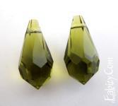 Нова ціна! 16грн(2шт) Кришталеві підвіски 984 Preciosa 9x18мм Olivine. Стара ціна 36гривень