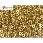 NEW! 15грн(25шт) Намистини чеські скляні O-beads 4x1mm Light gold mat  00030 01710  НЕМАЄ