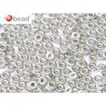 NEW! 12грн(18шт) Намистини чеські скляні o- bead 4x1mm  сріблясті 00030 01700