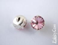 65грн(шт) Гудзики з ріволі Swarovski 14mm Light rose  срібло 122F-2 - lt rose +1371 