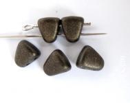 36грн(30шт) Намистини чеські скляні Matubo NIB-BIT METALLIC SUEDE DARK GREEN 6x5мм 23980-79082.