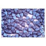 NEW! 18грн(15шт) Намистини чеські скляні  з двома отворами 6х5мм Matubo NIB-BIT Metallic mat blue  23980 79031