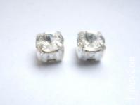 40грн(2шт) Пришивні  Риволі Swarovski 6mm( ss29) Crystal в цапах срібло 1122F--ss29-cry 1073