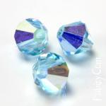 30грн(20шт) Кришталеві намистини біконуси   Preciosa Bicone MC beads  3мм Aqua Bohemica AB