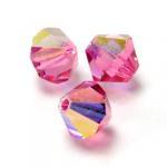 30грн(20шт) Кришталеві намистини біконуси    Preciosa Bicone MC beads 3мм Rose AB