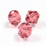 20грн (10шт) Кришталеві біконуси Preciosa Bicone MC beads 6мм Indian pink