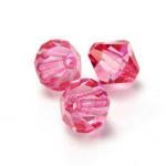 Нова ціна! 25грн(5шт) Кришталеві біконуси MC bead Rondell Preciosa CRYSTAL PINK CANDY 10мм. Стара ціна  35гривень