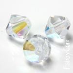 60грн(50шт) Кришталеві біконуси Preciosa   Bicone MC beads 4мм CRYSTAL AB 301