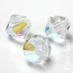 180грн(300шт) Кришталеві біконуси Preciosa 4мм CRYSTAL AB 301. ОПТ