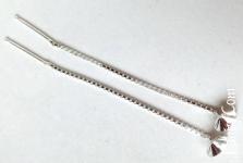 NEW! 230грн(пара) Пусети з ланцюжком для шатонів Swarovski 8mm(ss34) срібло 925 AG925 NZshat 8mm  НЕМАЄ
