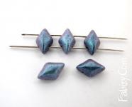 NEW! 40грн(20шт) Намистини чеські скляні 5х8мм Matubo gemduo METALLIC SUEDE EMERALD 23980-94105 