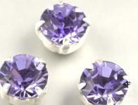 40грн(2шт) Пришивні шатони 6мм( ss29) Swarovski 1088  в цапах Tanzanite  срібло 1073s