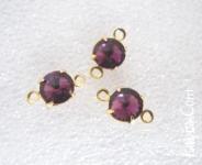  15грн(3шт) Конектор Риволі Preciosa 5mm(ss25)  Amethyst з двома колечками золото  8141-3725