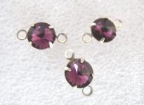 15грн(3шт) конектор Ріволі Preciosa 5mm(ss25) AMETHYST срібло .3725
