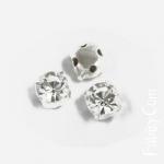 40грн(2шт) Пришивні шатони 6мм( ss29) Swarovski 1088 Crystal  в цапах срібло 1073s