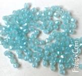 NEW! 50грн(100шт)  Намистини чеські скляні грановані 3mm  Aqua Opal White Lustar 61000-14400