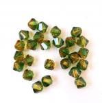 NEW! 37грн(10шт) Біконуси Swarovski 5328 4mm fern green topaz blend-