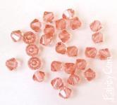 NEW! 37грн(10шт) Біконуси Swarovski 5328 4mm rose peach