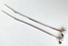 NEW! 230грн(пара) Пусети з ланцюжком для шатонів Swarovski 6mm(ss29) срібло 925 AG925 NZshat 6mm ag925
