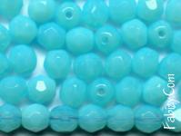 NEW! 40грн(50шт) Намистини чеські скляні грановані 4mm Aqua Opal 61000