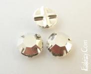 Нова ціна! 20грн(5шт) Стрази пришивні 8гранні Preciosa в цапах  ss34 (7-7,3mm) Сrystal Labrador, срібло 438 11 110 +1566s. Стара ціна 35гривень