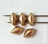 NEW! 40грн(20шт) Намистини чеські скляні Matubo gemduo 5х8мм 00030 01710 CRYSTAL BRONZE PALE GOLD