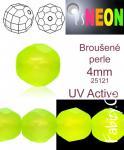 NEW! 27грн(31шт) Намистини чеські скляні грановані ESTRELA 4mm NEON (UV) 25121 жовті